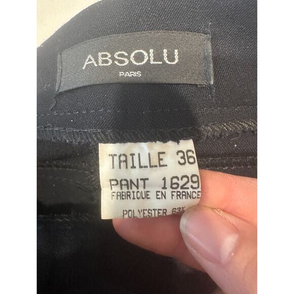 Absolu Skinny Zipper Detail Faux Suede Panel Black Pants Size Small (Euro 36) - Picture 6 of 7